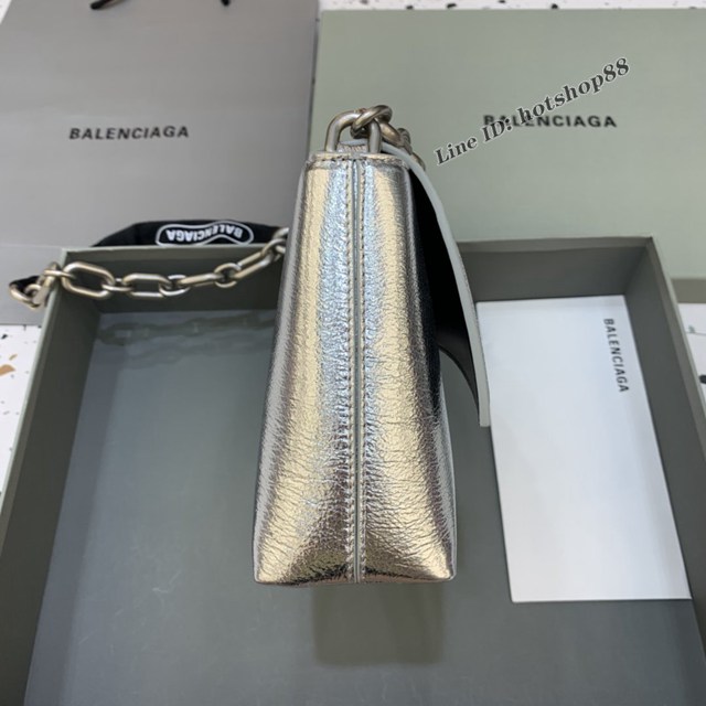 Balenciaga專櫃新品速遞Downtown鏈條單肩包 巴黎世家小號黑色經典Hourglass包 fyj1357